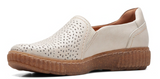 Clarks Wmns Magnolia Aster Slip On Casual Shoe White Leather