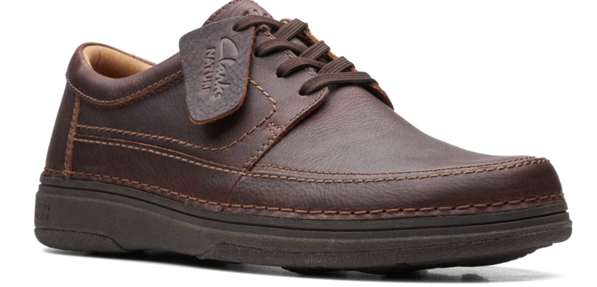 Clarks Mens Nature 5 Low Top Shoe Brown Leather