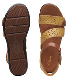 Clarks Wmns Kitley Way Adjustable Sandal Yellow Leather