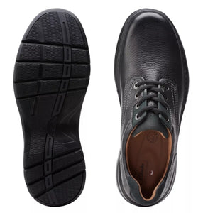 Clarks Men's Unbrawley Pace Casual Dress Shoe Black Leather