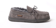 Load image into Gallery viewer, Superlamb Mens Moccasin Deluxe  Sheepskin Slipper Charcoal
