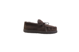 Superlamb Mens Moccasin Deluxe Sheepskin Slipper Chocolate