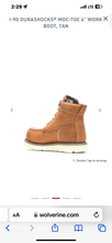 Load image into Gallery viewer, Wolverine Mens I-90 Durashocks 6 Inch Soft toe Work Boot
