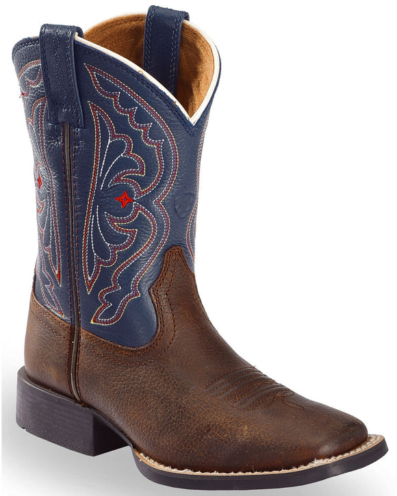 ARIAT CHILDRENS QUICKDRAW WESTERN BOOT BROWN OILY