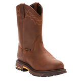 ARIAT MNS WORKHOG PULL ON  WATERPROOF SOFT TOE WORK BOOT BROWN