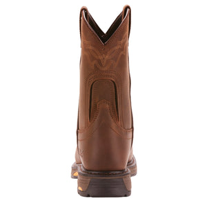 Ariat Mens Workhog Pull On  Waterproof Soft Toe Work Boot Brown