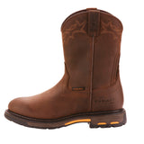 ARIAT MNS WORKHOG PULL ON  WATERPROOF SOFT TOE WORK BOOT BROWN