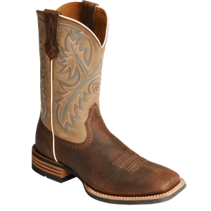 ARIAT MNS QUICKDRAW WESTERN BOOT BARK/BEIGE