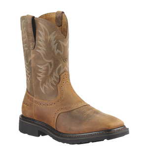 ARIAT MNS SIERRA WIDE PULL ON SOFT TOE SQUARE TOE WORK BOOT