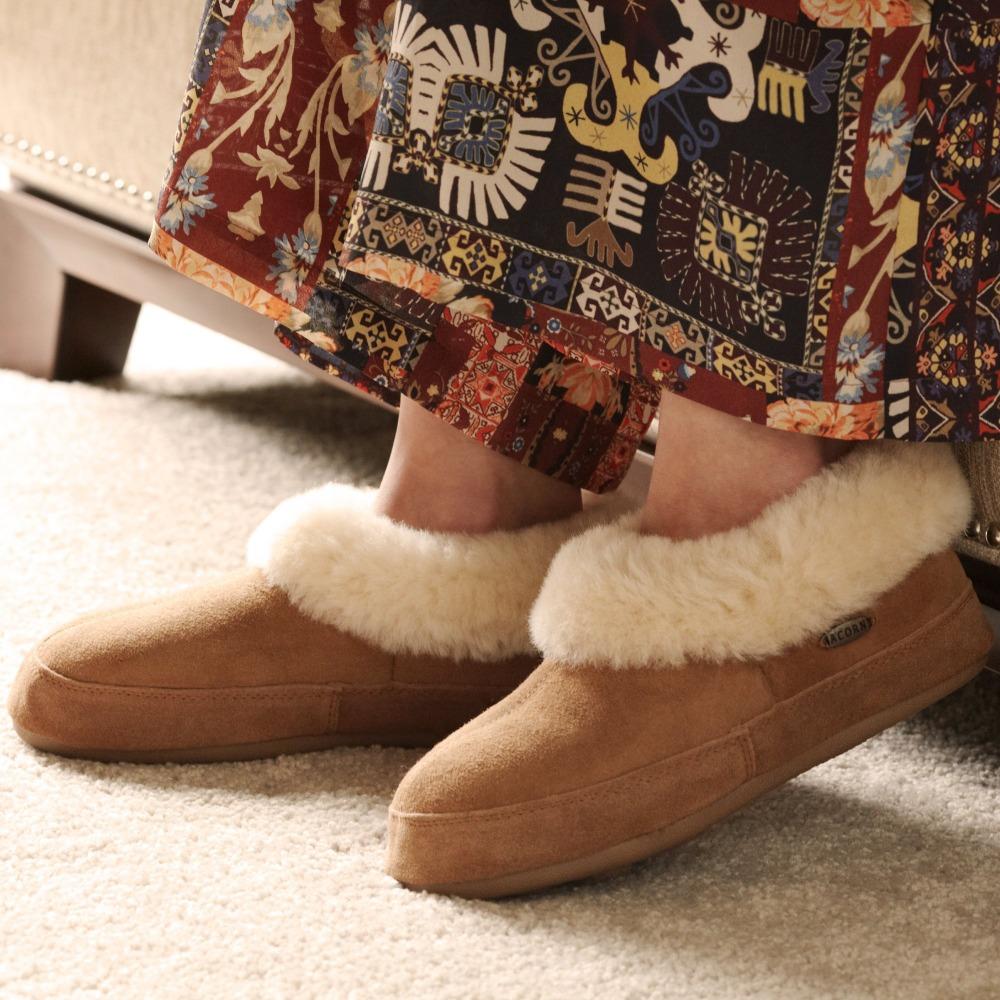 Acorn Womens Oh Ewe Ii Walnut Boot Slippers
