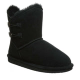 BEARPAW ROSALINE BLACK BUTTON SHORT BOOT BLACK