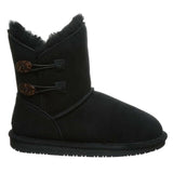 BEARPAW ROSALINE BLACK BUTTON SHORT BOOT BLACK