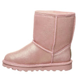 BEARPAW CHILDREN'S ELLE SHORT SUEDE BOOT PINK GLITTER