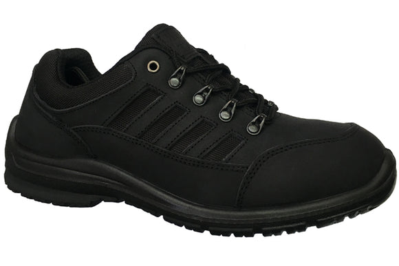 Work Zone S473BLK Mens Lace up Steel Toe Work SHoe