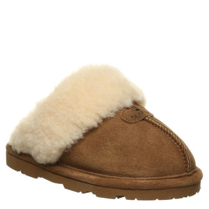 BEARPAW ELLE SHORT KID'S SUEDE SLIPPER HICKORY