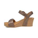 Aetrex Wmns Lexa  Quarter Strap Wedge Sandal Bronze