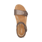 Aetrex Wmns Lexa  Quarter Strap Wedge Sandal Bronze