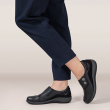 Load image into Gallery viewer, Aetrex Karina Womens Monk Strap Casual Shoe Black
