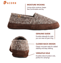 Load image into Gallery viewer, Acorn A10086Bwt Mens Original Moccasin Slippers Brown Tweed
