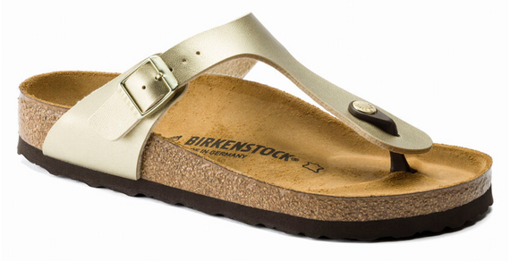 Birkenstock Women's Gizeh Sandal Gold Birko-Flor