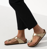 Birkenstock Women's Gizeh Sandal Gold Birko-Flor