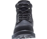 WOLVERINE MNS FLOORHAND WP 6 INCH STEEL TOE WORK BOOT BLACK