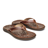 Olukai Paniolo Womenˆ«¢s Natural Emmossed Leather Beach Sandal