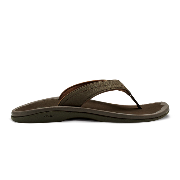 Olukai Ohana Womenˆ«¢s Dark Java Leather Beach Sandal
