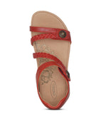 Aetrex Womens Jillian Quarter Strap Sandal Red