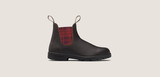 BLUNDSTONE Women's ORIGINAL CHELSEA BOOT STOUT BROWN/BURGUNDY TARTAN