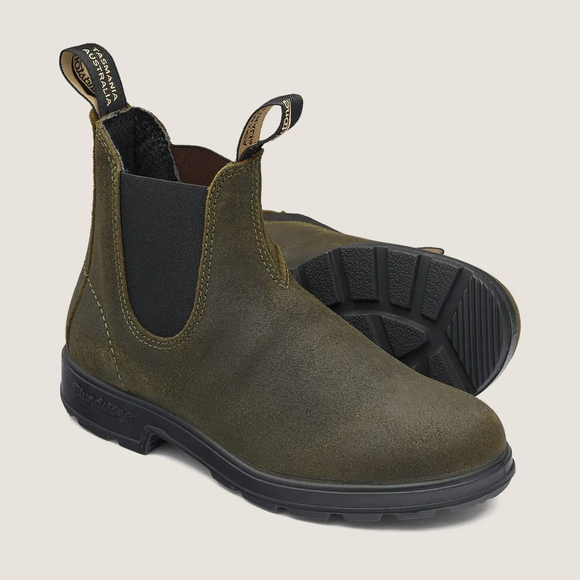 BLUNDSTONE WOMEN'S ORIGINAL CHELSEA BOOT SUEDE DARK OLIVE