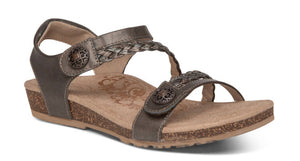 Aetrex Womens Jillian Quarter Strap Sandal Bronze