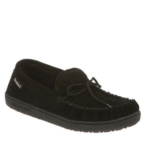 BEARPAW MEN'S MOC II SUEDE SLIPPER BLACK