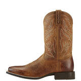 ARIAT MNS SPORT HERDSMAN WORK WESTERN BOOT POWDER BROWN