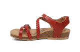 Aetrex Womens Jillian Quarter Strap Sandal Red