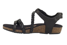 Load image into Gallery viewer, Aetrex Womens Jillian Quarter Strap Sandal Black
