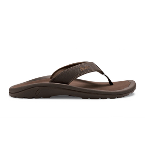 Okukai Mens Ohana Leather Waterproof Flip Flop Dark Java Rey