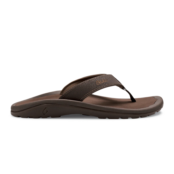 OKUKAI MNS OHANA LEATHER WATERPROOF FLIP FLOP DARK JAVA REY