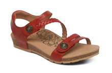 Load image into Gallery viewer, Aetrex Womens Jillian Quarter Strap Sandal Red
